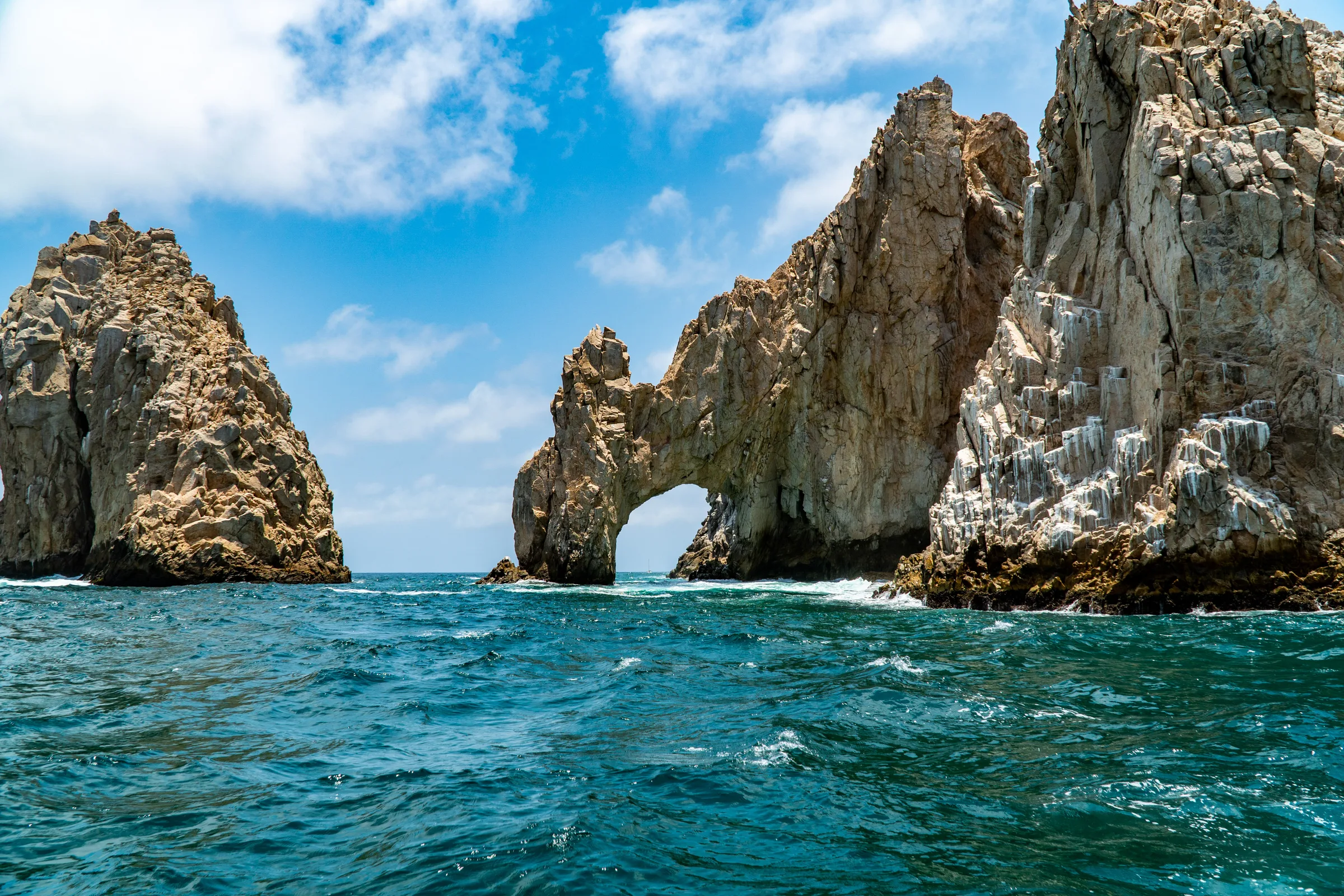 El Arco rock formation at Land's End in Cabo San Lucas above the turquoise Sea of Cortez